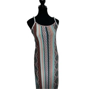 Magazine Multicolor Geometric Pattern Women Maxi Dress size medium